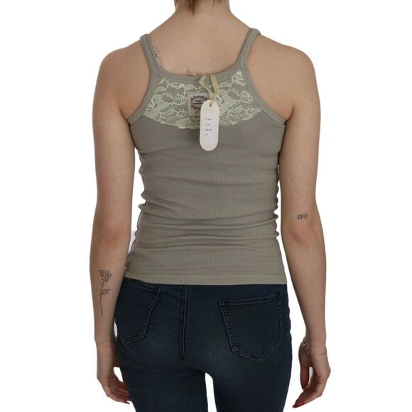 PINK MEMORIES Beige Sleeveless Spaghetti Strap Tank Women's Blouse - Picture 4 of 5